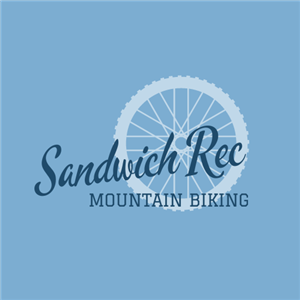 Sandwich Rec logo with Mountain bike wheel behind it