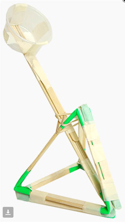 picture of a catapult using popsicle sticks and tape