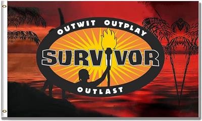 survivor tv show logo with words outwit outlast outplay on it